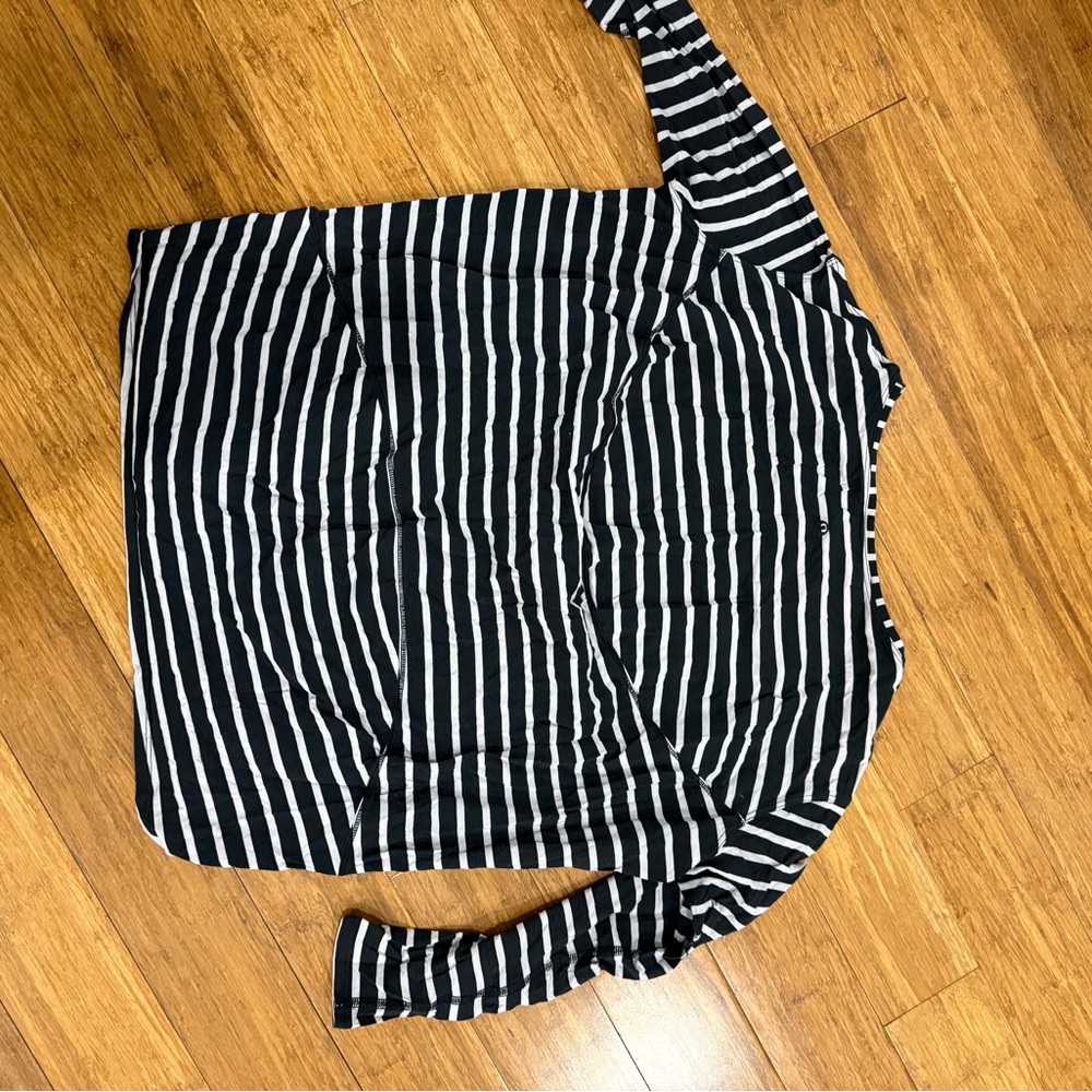 lululemon athletica Black and White Striped Long Sleeve Top